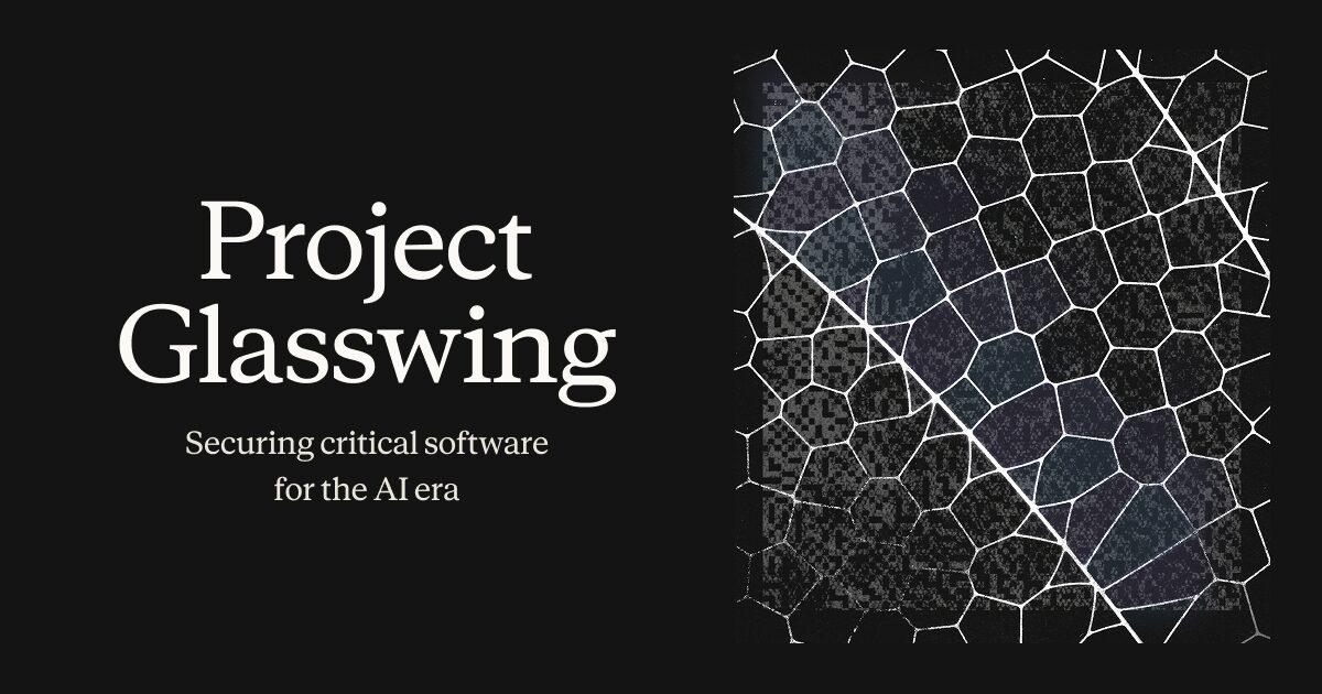 Project Glasswing announcement visual for Claude Mythos Preview
